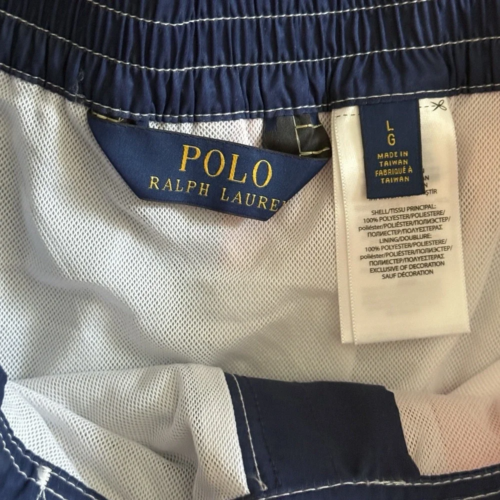 Polo Ralph Lauren American Flag Swim Trunks Men's L Cargo Board Shorts NWOT